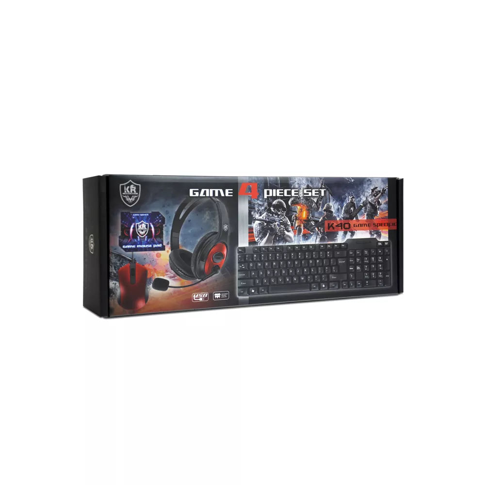 K40 Game-Specific RGB Keyboard with Macro Keys + 4-Piece Gaming Bundle