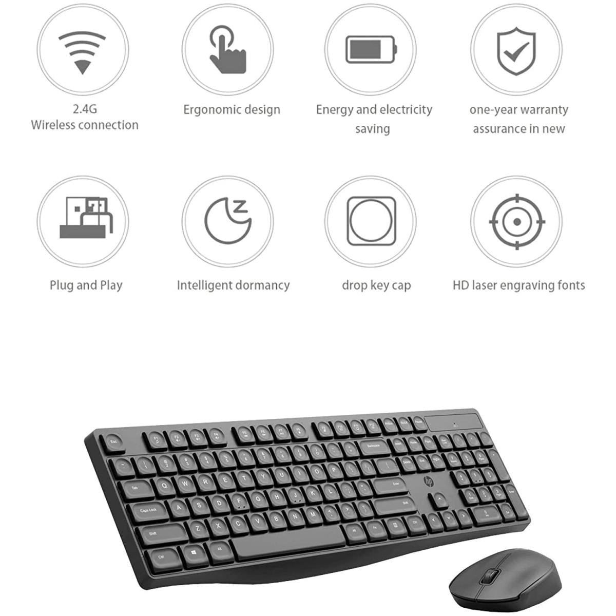 مجموعة لوحة المفاتيح والماوس اللاسلكية HP CS10