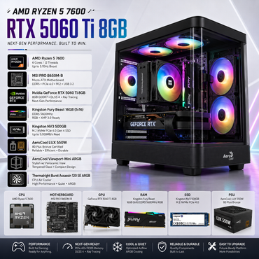 AMD RYZEN 5 7600 // RTX 5060 Ti 8GB // 16GB RAM - Custom Build