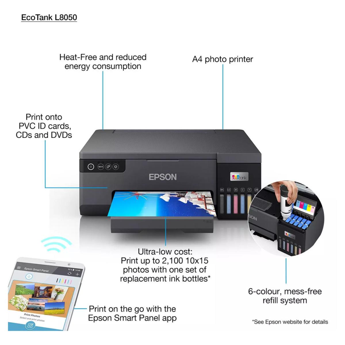 Epson EcoTank L8050 Printer – High-Resolution Inkjet Photo Printing