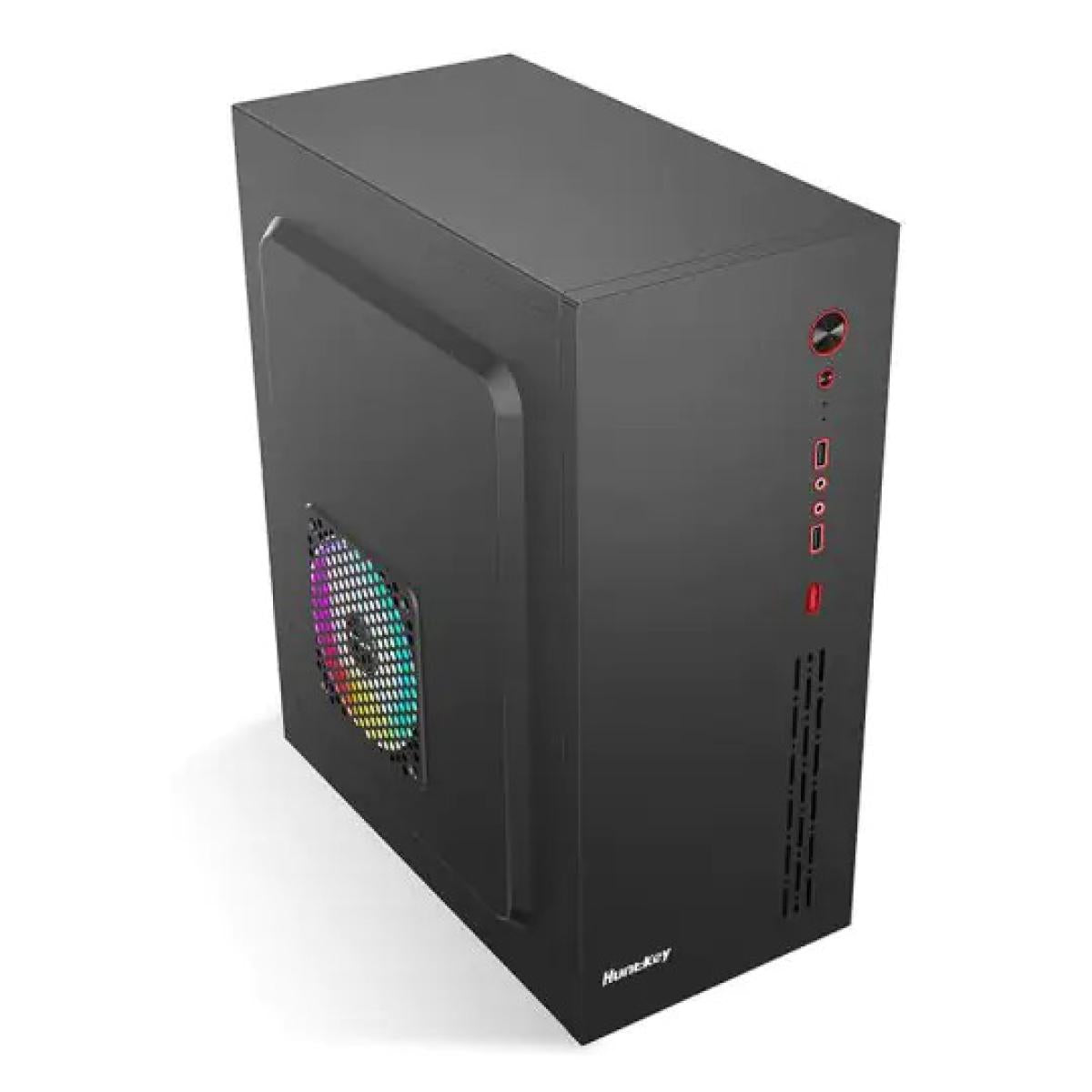 حافظة كمبيوتر Huntkey HK360 ATX Business بدون مراوح - لون أسود