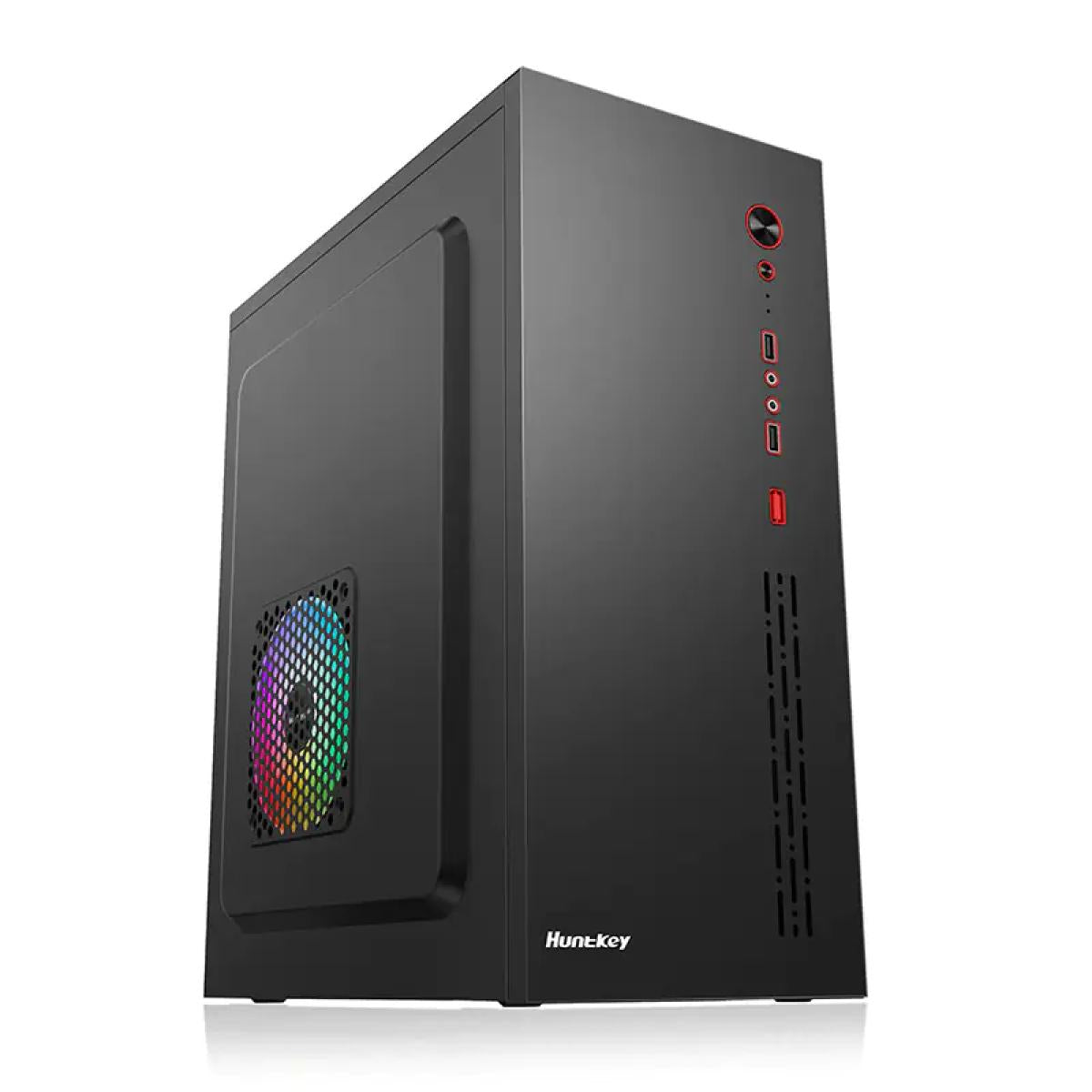 حافظة كمبيوتر Huntkey HK360 ATX Business بدون مراوح - لون أسود
