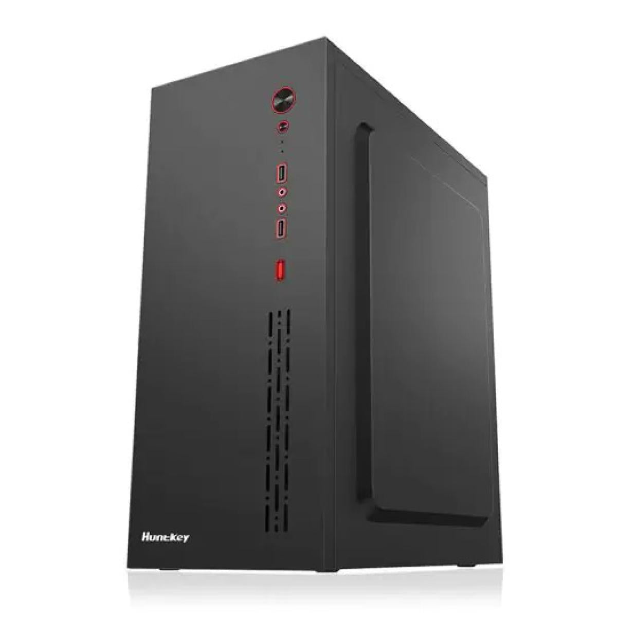 حافظة كمبيوتر Huntkey HK360 ATX Business بدون مراوح - لون أسود