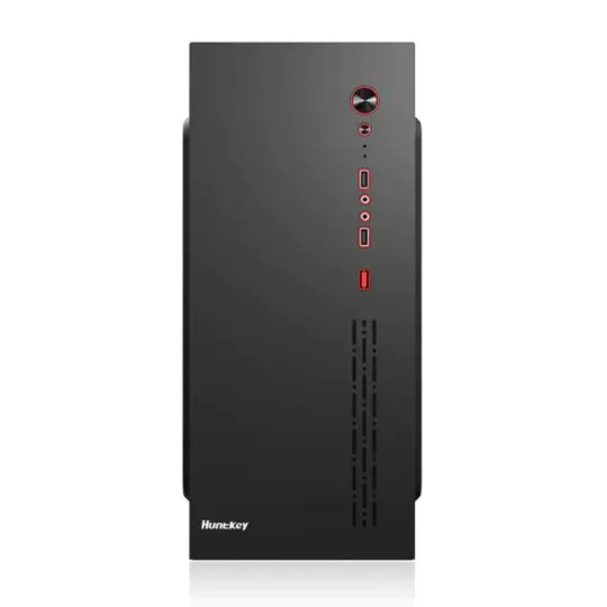 حافظة كمبيوتر Huntkey HK360 ATX Business بدون مراوح - لون أسود