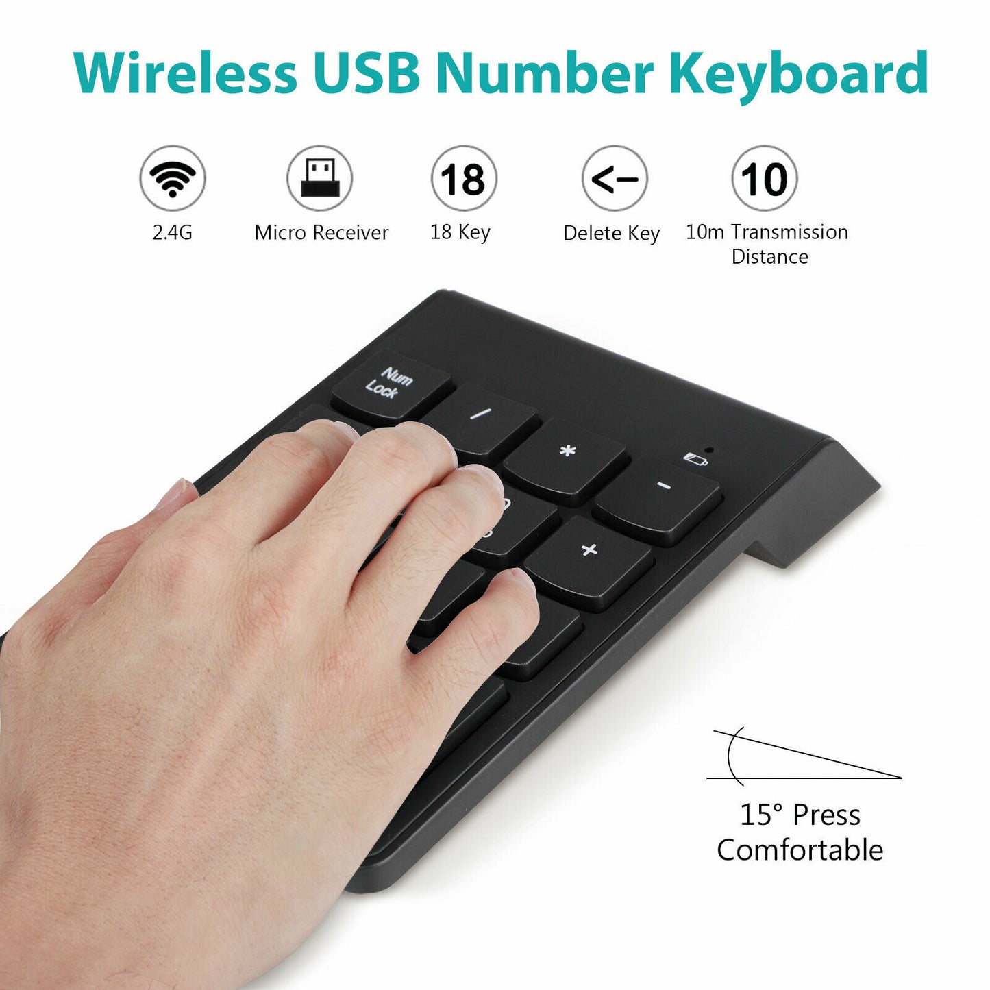 لوحة مفاتيح رقمية صغيرة لاسلكية عبر USB
