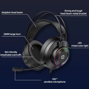 HP H220G RGB USB Gaming Headset side view