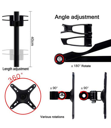 Desk Dual Screen Mount Stand Extendable Arm Monitor