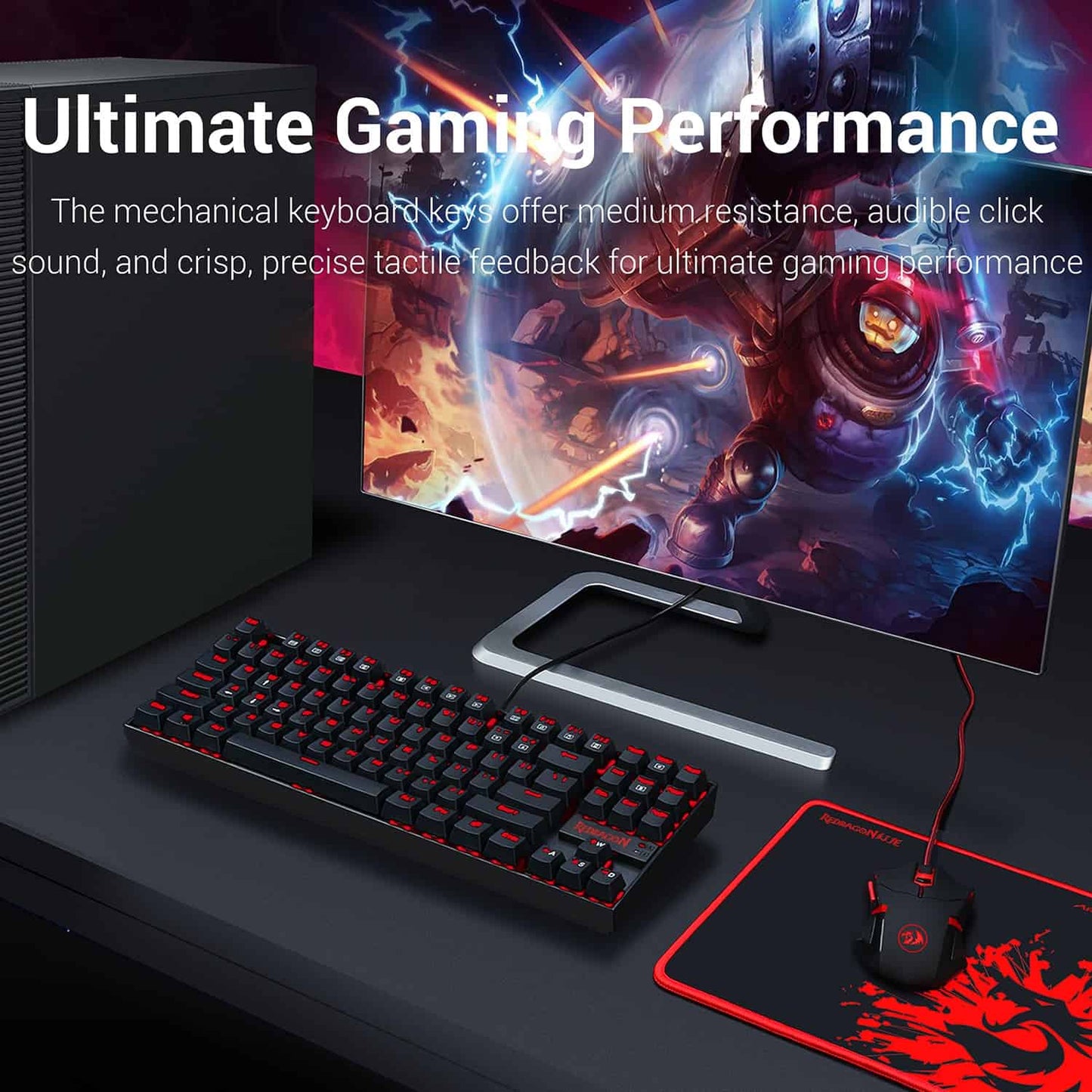 Redragon K552-BA Gaming Combo – Mechanical Keyboard, Mouse & Pad