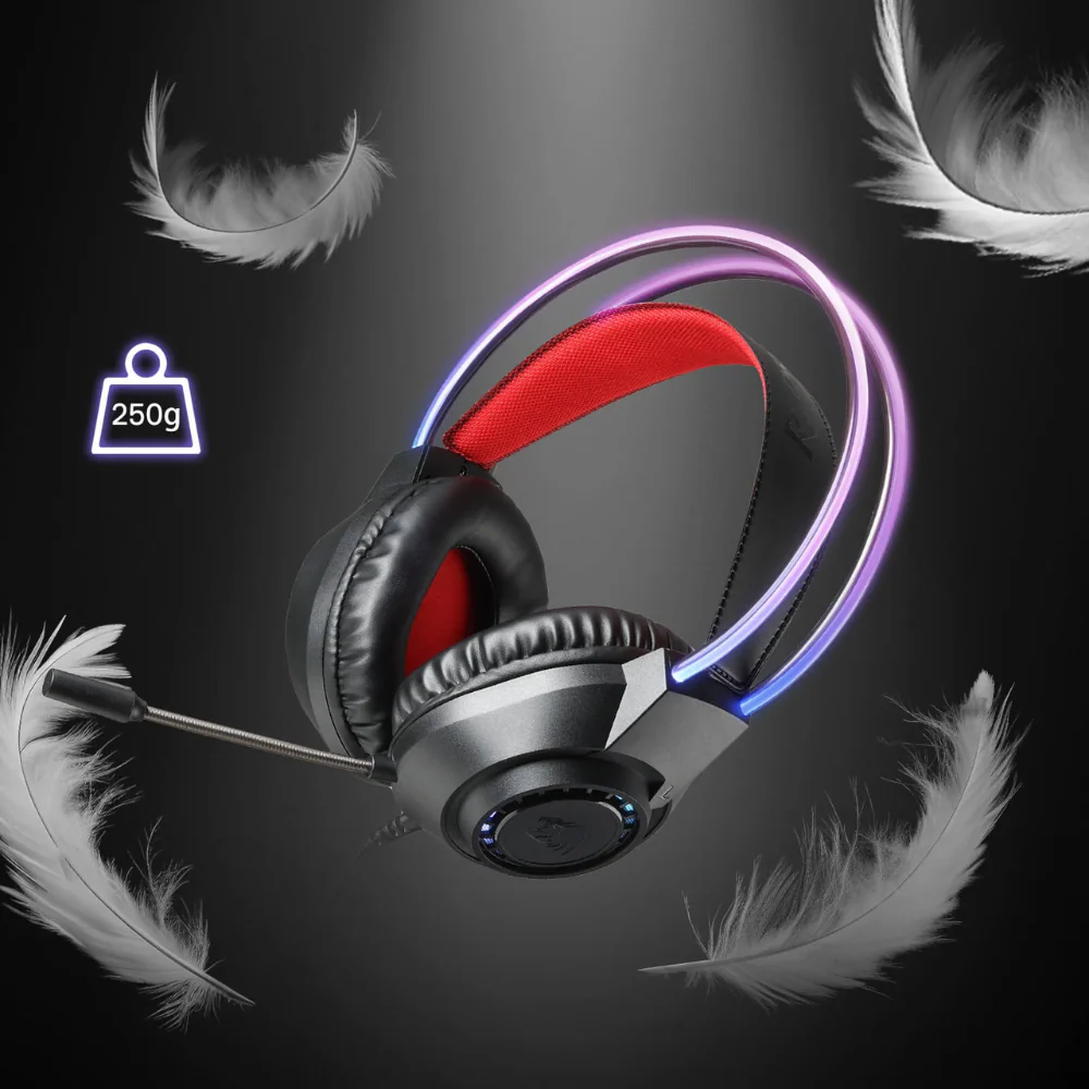Redragon H231 Scream Wired RGB Gaming Headset with Surround Sound