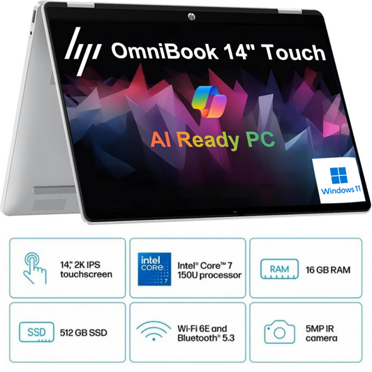 لابتوب HP OmniBook 5 Flip i7 شاشة لمس 2K