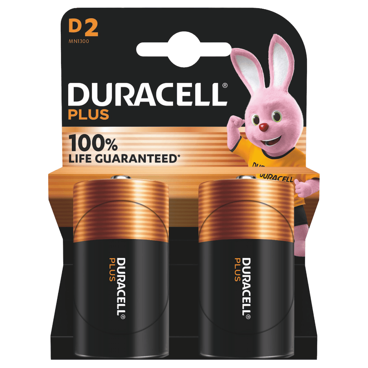 Duracell Plus D Alkaline Batteries 2 Pack