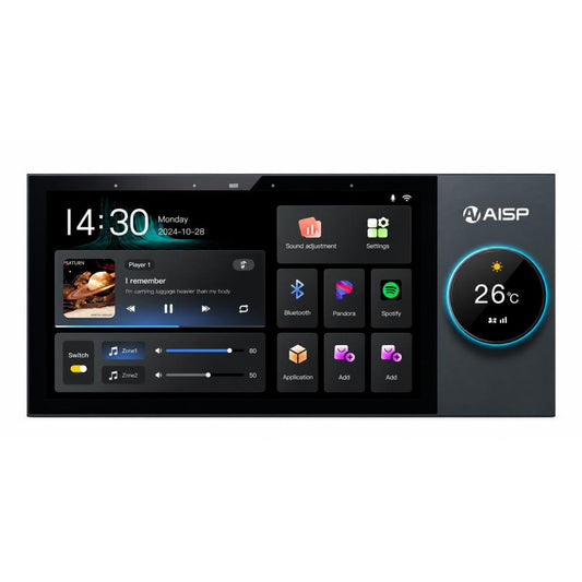 AISP AI-230 7-inch Tuya Android intelligent control panel with IPS touchscreen 8-channel audio and Bluetooth at AlSamman For Computer Jordan