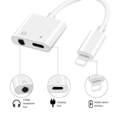 2 in 1 Lightning to 3.5mm Adapter for iPhone