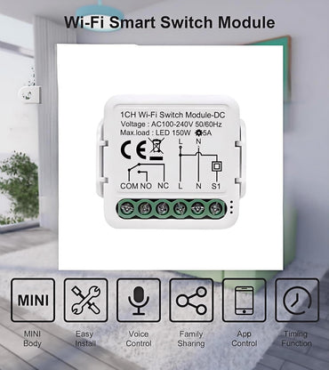 3CH Tuya WiFi Mini Smart Relay Switch