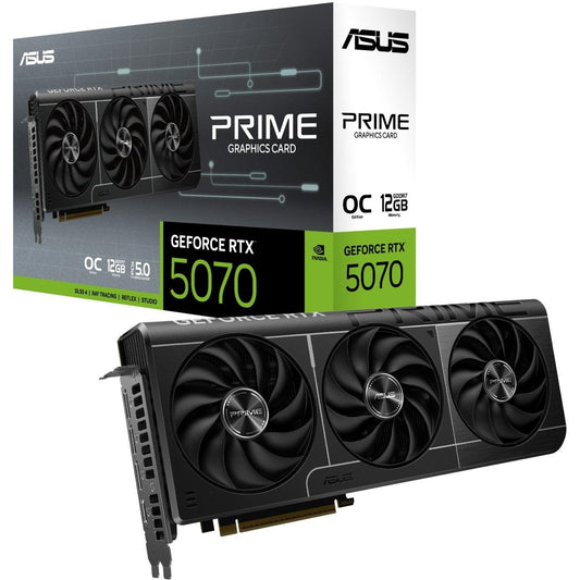 بطاقة رسومات ASUS PRIME Gaming GeForce RTX 5070 OC Edition بسعة 12 جيجابايت GDDR7 - لون أسود