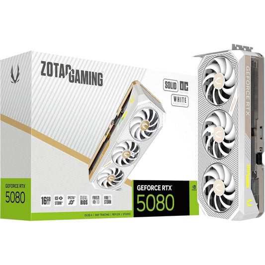 ZOTAC GAMING GeForce RTX 5080 SOLID OC White Edition 16GB GDDR7- Graphics Card