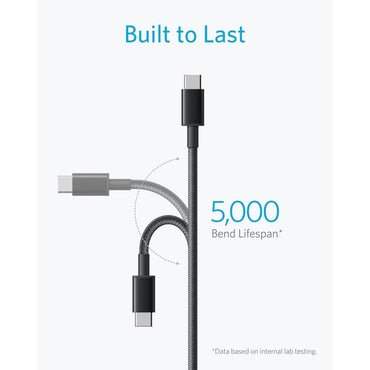 Anker USB C to USB C Cable, Type-C 60W Fast Charging Cable (1.8m) for iPhone 17 Series, iPad mini 6 and More (Black)