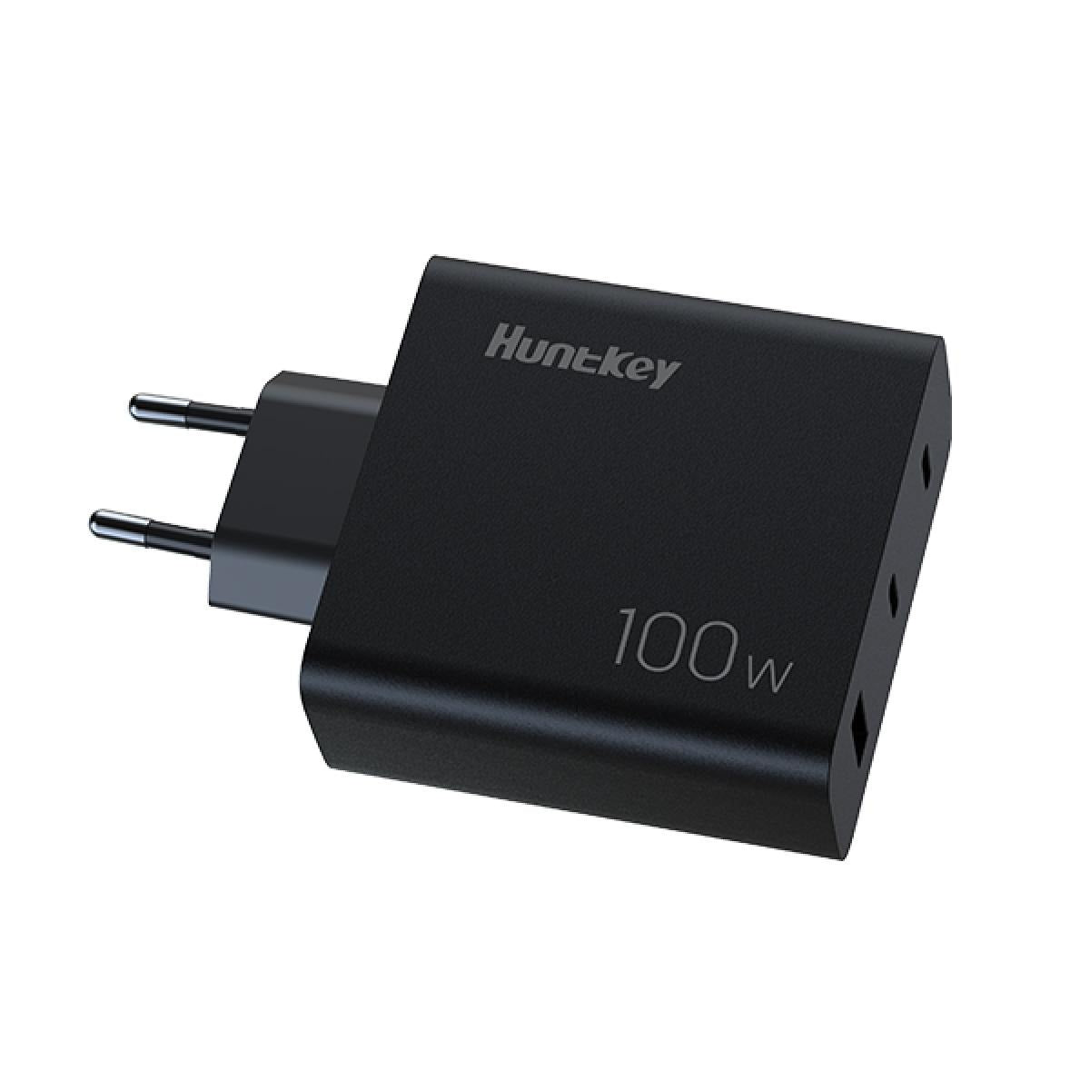 شاحن حائط 100 واط GaN PD من Huntkey بمقبس ثنائي مع كابل Type-C