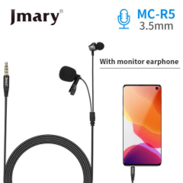 ميكروفون لافالير MC-R5 سلكي 3.5 مم مع سماعة