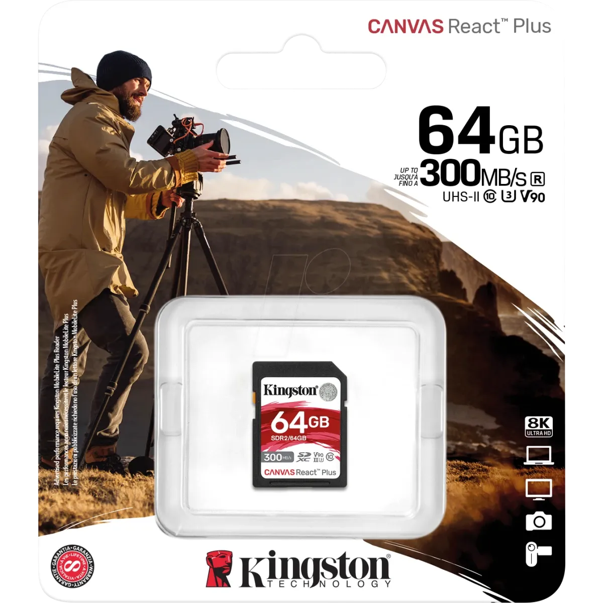 كرت ذاكرة Kingston SD 64GB سرعة 300MB