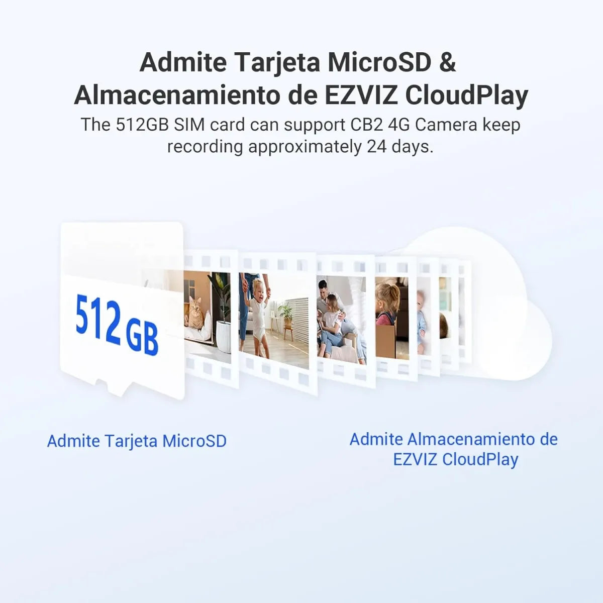 كاميرا Ezviz CB2 4G الذكية 2K تعمل بالشريحة - أبيض