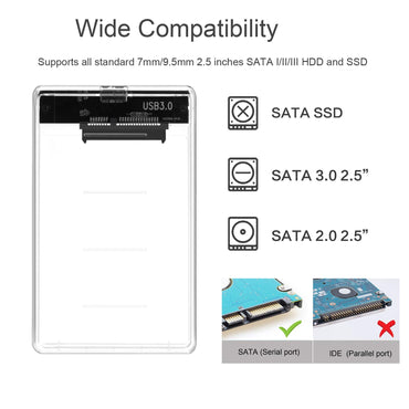 ORICO 2.5" Transparent External Hard Drive Enclosure USB 3.0