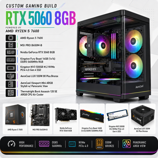 AMD RYZEN 5 7600 // RTX 5060 8GB // 16GB RAM - Custom Build
