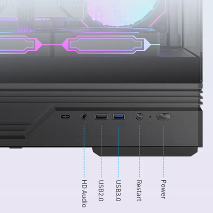كيس Huntkey GX760AE Fortune Lite فارغ بدون مراوح - أسود