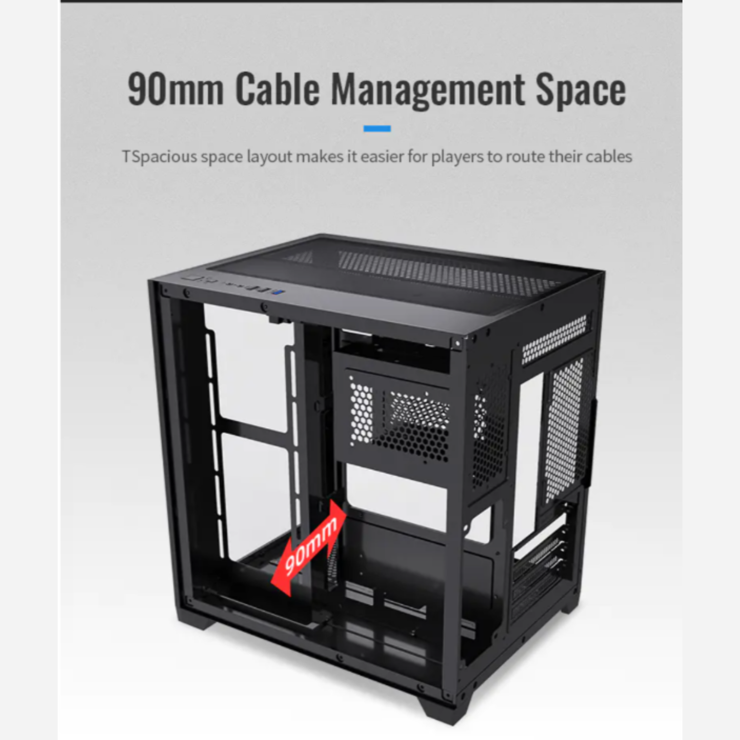 Huntkey S900 Sandstorm Full view Empty PC Case without Fans -Black