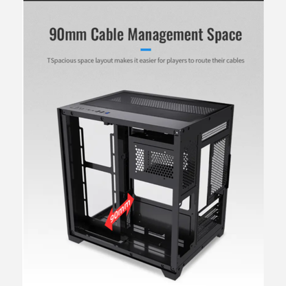 Huntkey S900 Sandstorm Full view Empty PC Case without Fans -Black