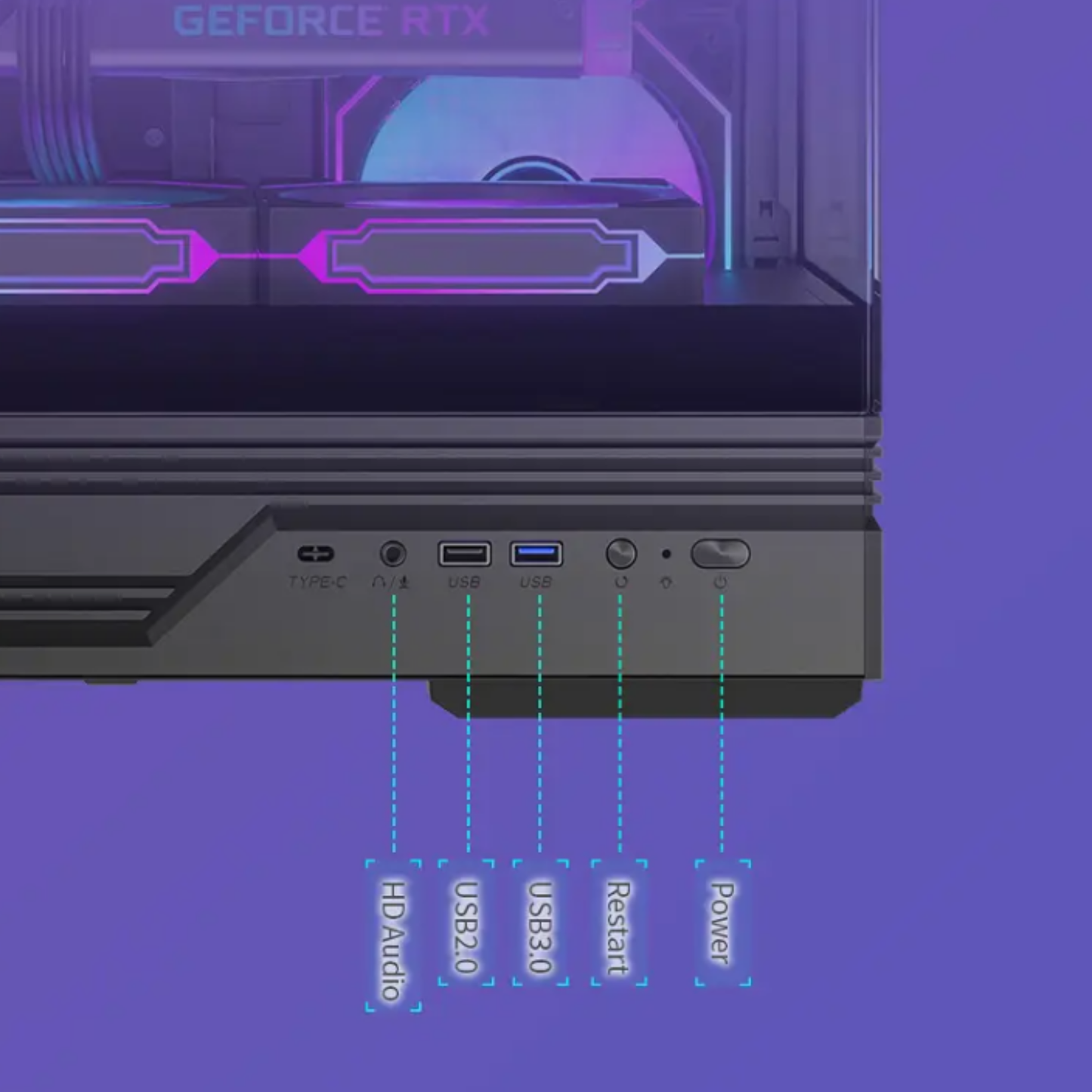 كيس Huntkey GX760A Gaming فارغ بدون مراوح - أسود