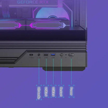كيس Huntkey GX760A Gaming فارغ بدون مراوح - أسود