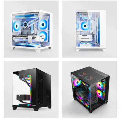 Huntkey S900 Sandstorm Full view Empty PC Case without Fans -Black