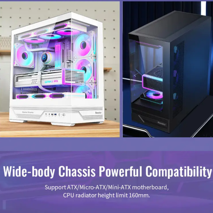 كيس Huntkey GX760A Gaming فارغ بدون مراوح - أسود