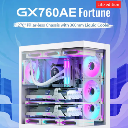كيس Huntkey GX760AE Fortune Lite فارغ بدون مراوح - أسود