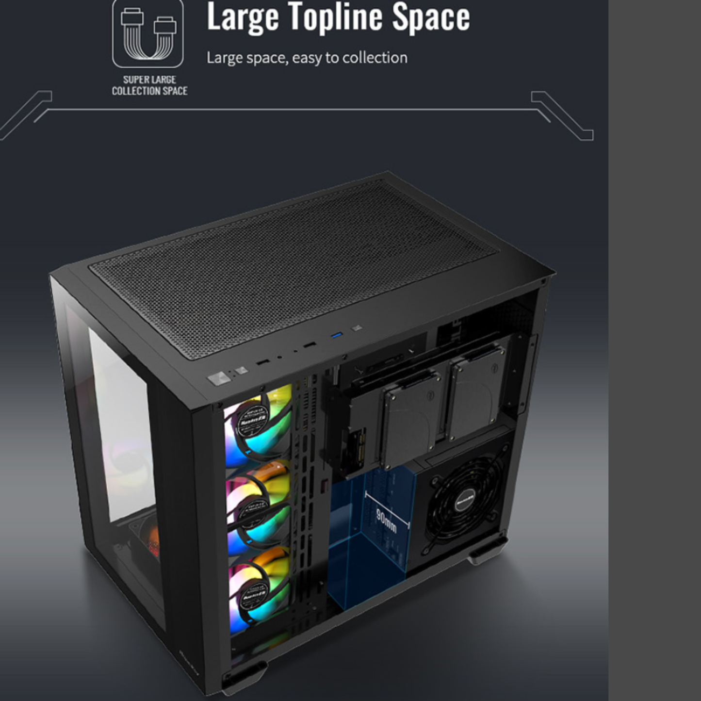 Huntkey S980 Tornado Full View Gaming Case Black