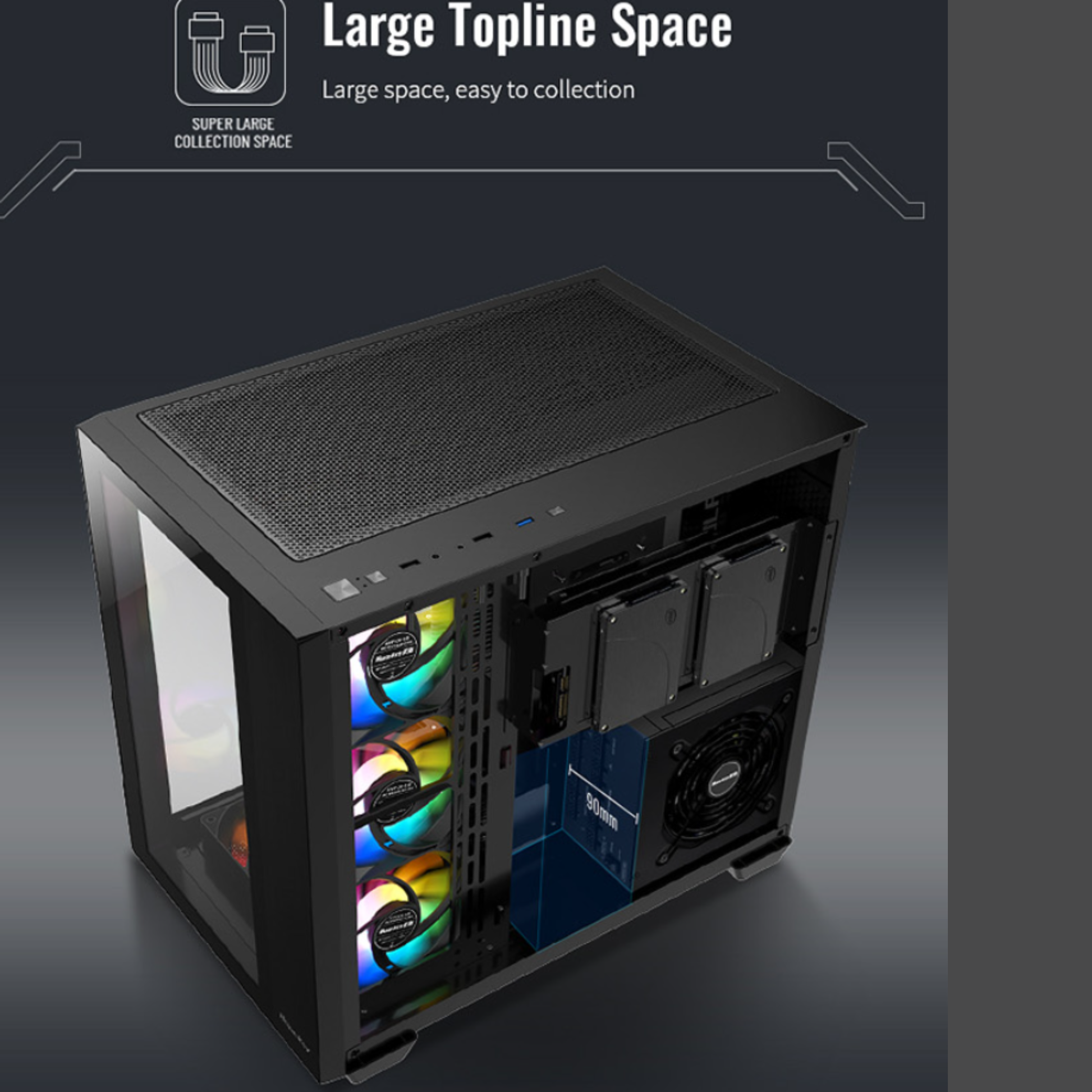 Huntkey S980 Tornado Full View Gaming Case Black