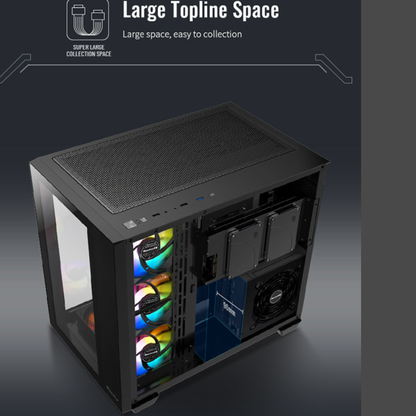 Huntkey S980 Tornado Full View Gaming Case Black