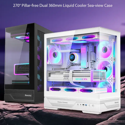كيس Huntkey GX760A Gaming فارغ بدون مراوح - أسود