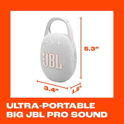 مكبر صوت JBL Clip 5 المحمول المقاوم للماء بتقنية بلوتوث، يعمل لمدة 12 ساعة
