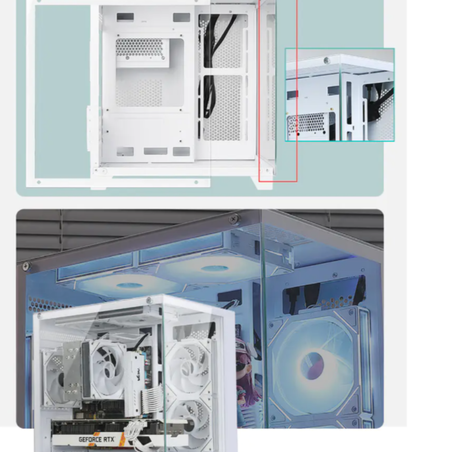 Huntkey S900 Sandstorm Full view Empty PC Case without Fans -Black