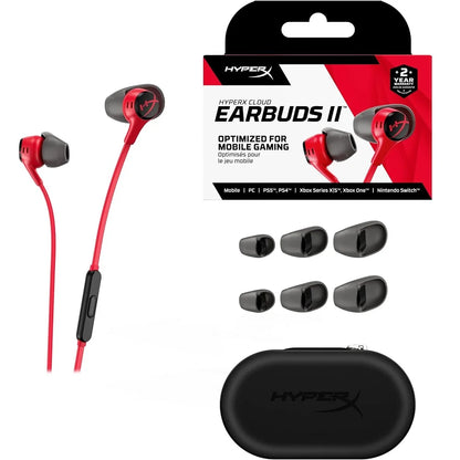 سماعات HyperX Cloud Earbuds II للألعاب المحمولة مع ميكروفون