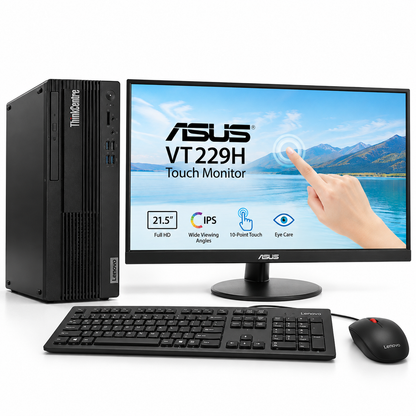 Lenovo ThinkCentre Core i7 Open Box agency condition desktop with 16GB RAM 256GB SSD brand-new ASUS VT229H touch monitor keyboard and mouse in Jordan Amman Irbid from SAMMAN.JO and AlSamman For Computer