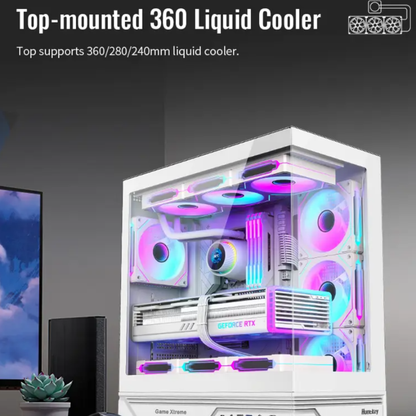 كيس Huntkey GX760A Gaming فارغ بدون مراوح - أسود