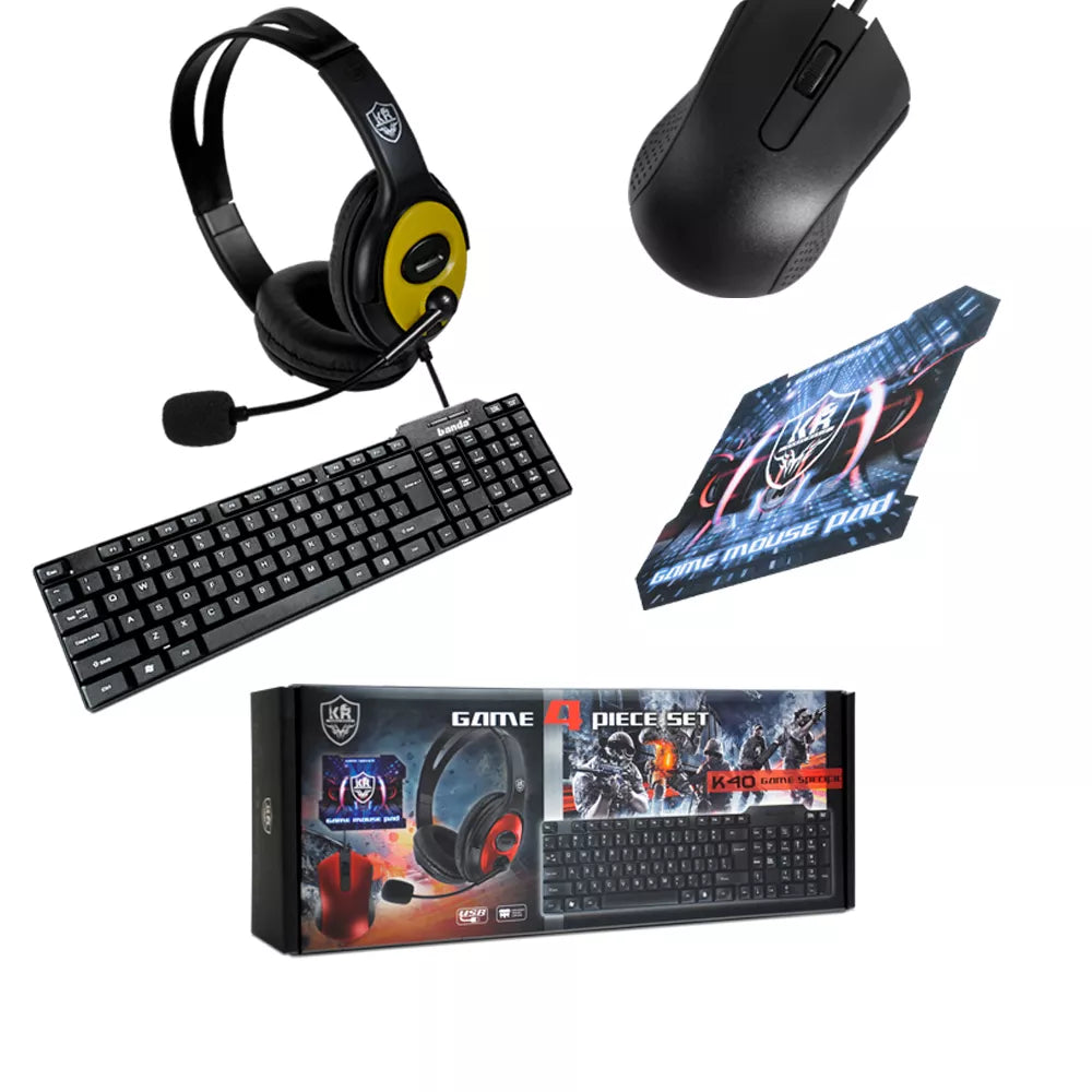 K40 Game-Specific RGB Keyboard with Macro Keys + 4-Piece Gaming Bundle