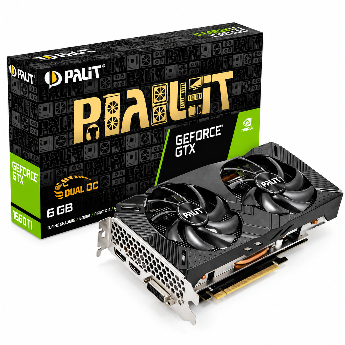 Palit GeForce GTX 1660 Ti Dual OC 6GB GDDR6 graphics card in Jordan Amman and Irbid from SAMMAN.JO and AlSamman For Computer