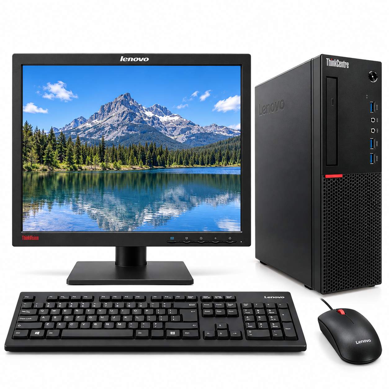 Lenovo ThinkCentre Core i7-6700 desktop 16GB RAM 256GB SSD with Lenovo ThinkVision L1711p 17-inch monitor keyboard and mouse in Jordan Amman Irbid from SAMMAN.JO and AlSamman For Computer