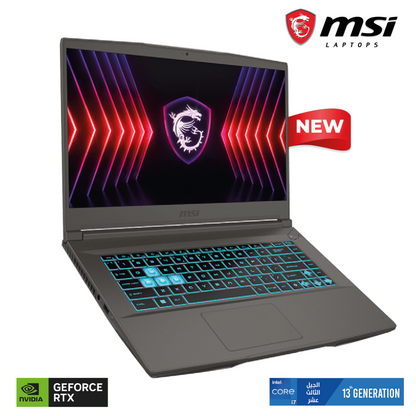 لابتوب MSI Thin 15 B13UC بمعالج i7 وRTX 3050 للألعاب والأداء العالي