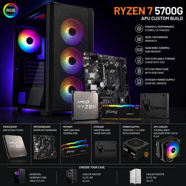 AMD RYZEN 7 5700G // VEGA 7 Integrated Graphics // 16GB RAM - APU Custom Build