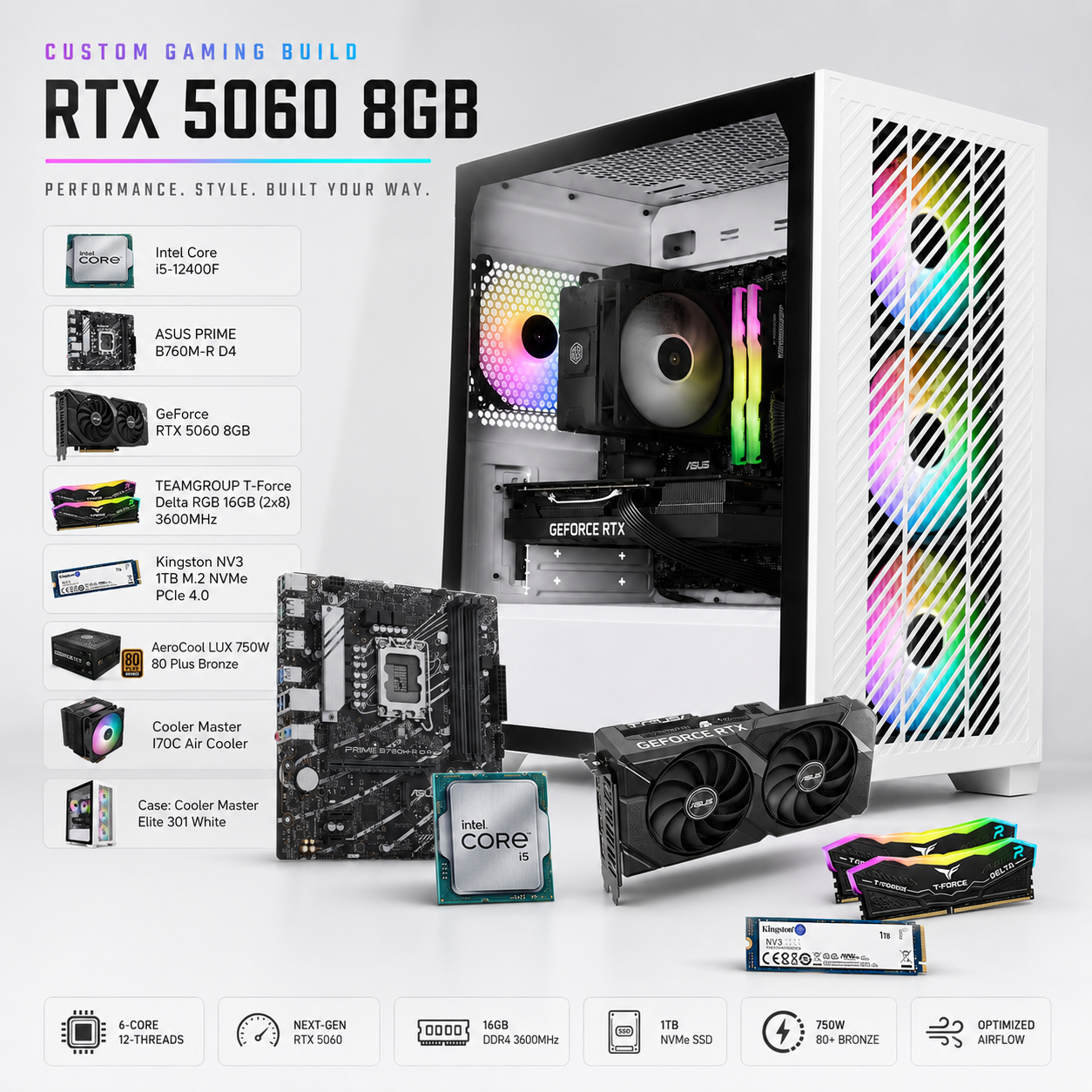 Gaming PC i5 RTX 5060 8GB 16GB RAM - Custom Build